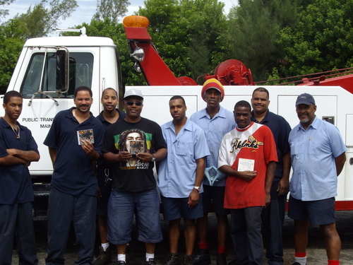 Clinark with the Bredren Bus Garage Crew Aug 2007 BERMUDA Big up Bermuda!!